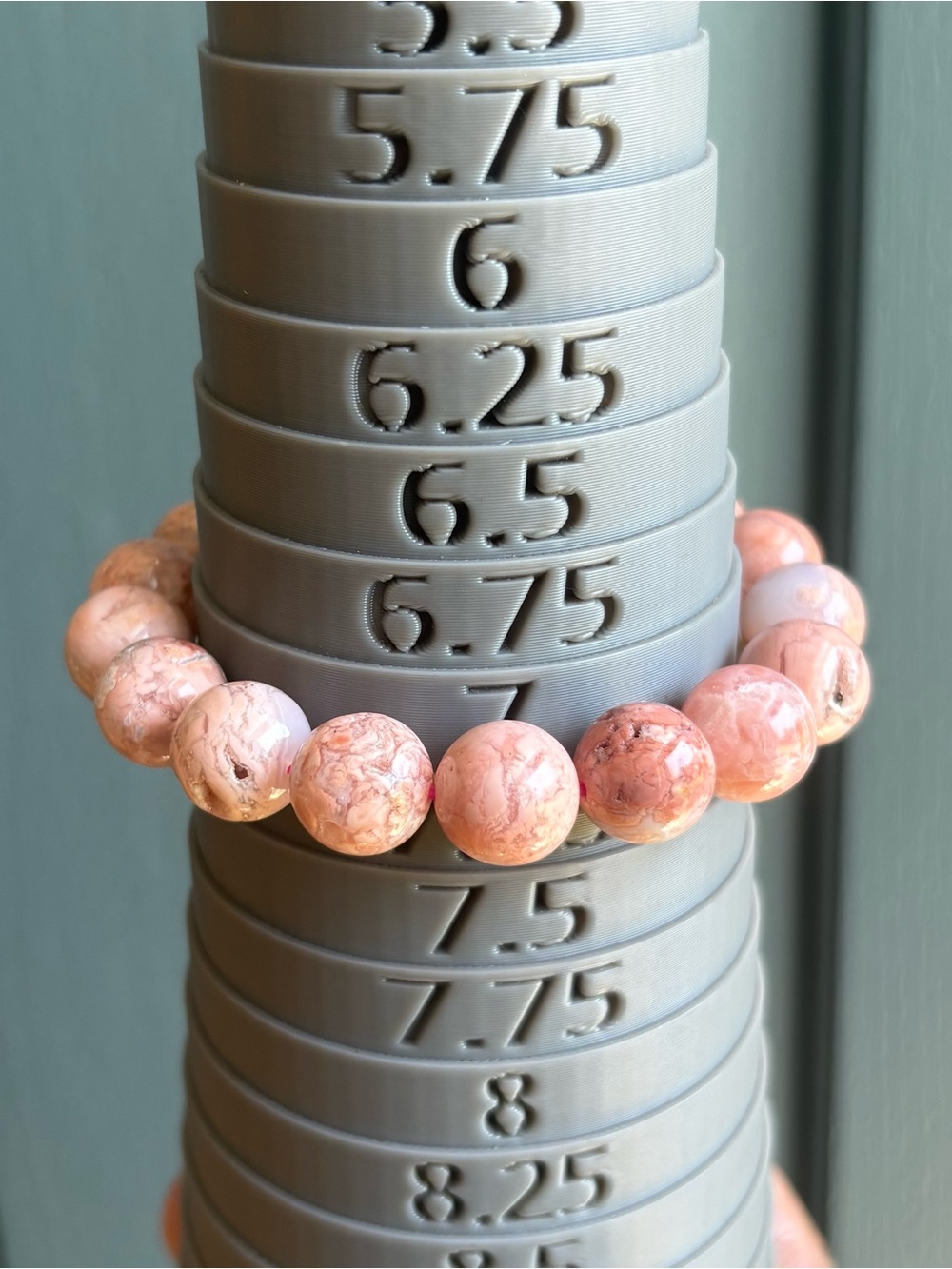 Cotton Candy Agate Crystal Bracelet 12.5mm - Picture 10 of 11